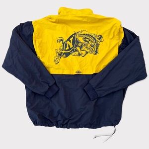Vintage Navy Midshipmen Zip Up Windbreaker Jacket Big Logo 90s